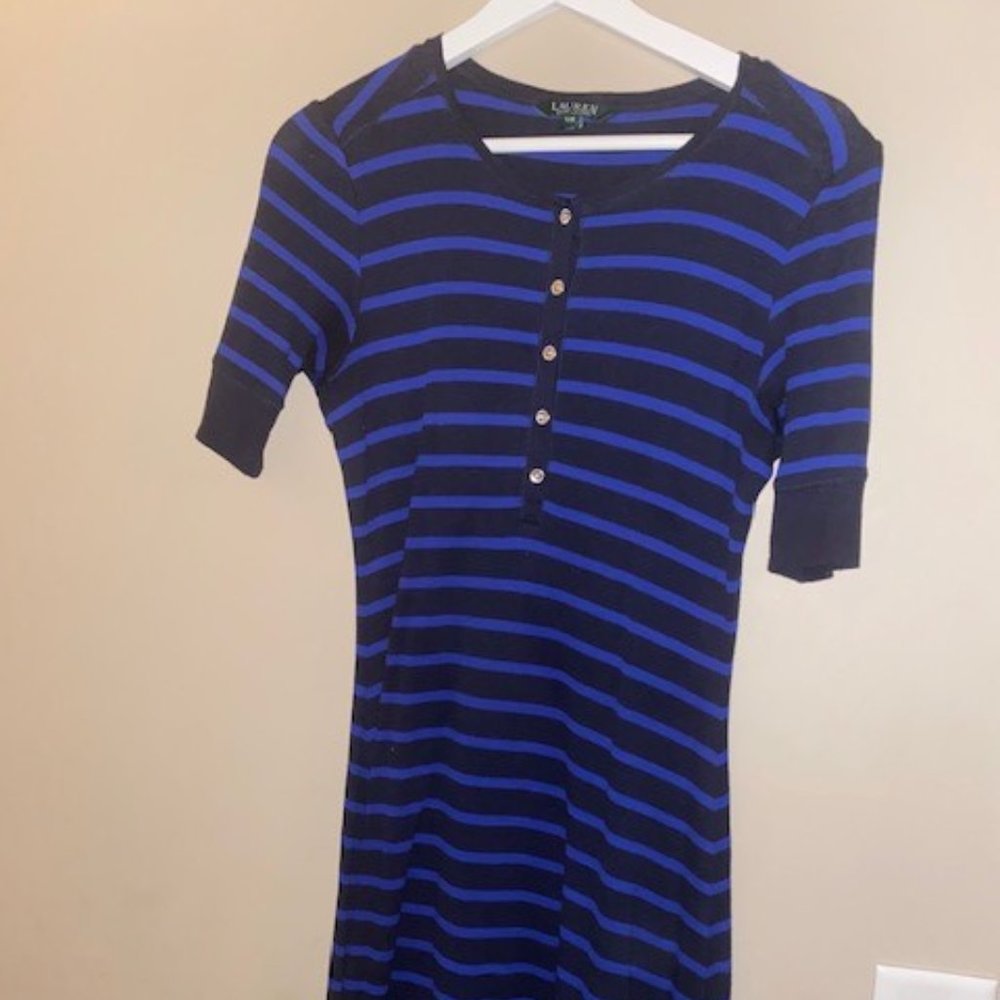 Blue and Black Sweater Dress